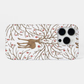 Coque iPhone 16 Pro Cerf de Noël sur fond blanc (Verso Horizontal)