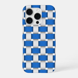 Coque iPhone 16 Pro Chaise de plage tissée bleu et blanc Design de tis