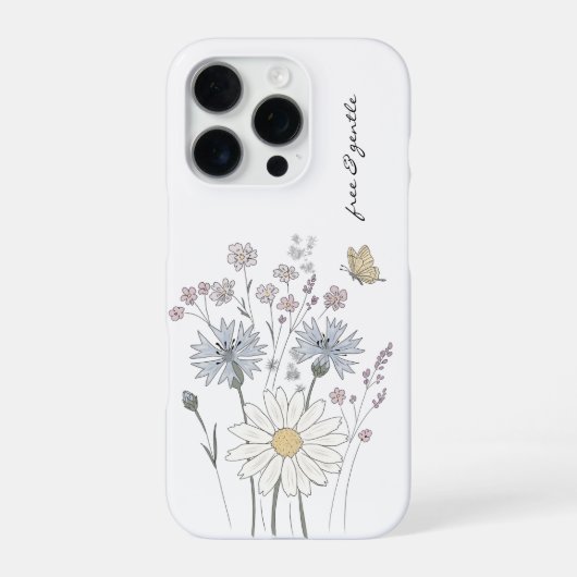 Coque iPhone 16 Pro Champ vibrant de fleurs sauvages  (Verso)