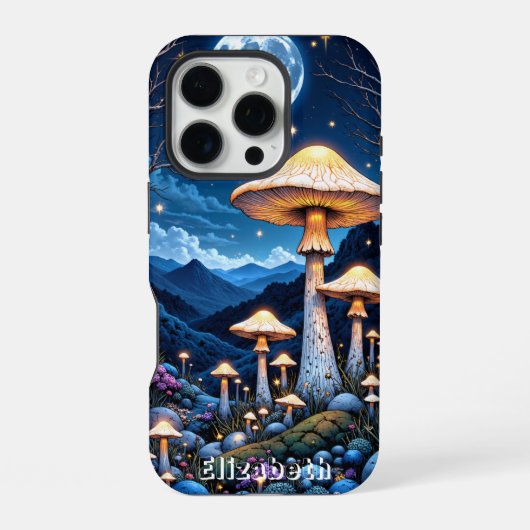 Coque iPhone 16 Pro Champignon Cortinaire Mortel au Clair de Lune (Verso)