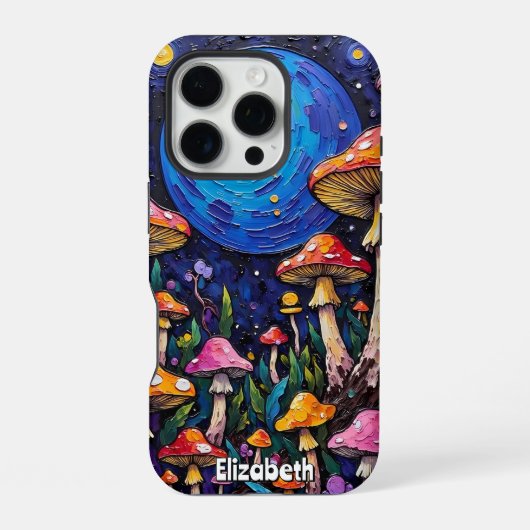Coque iPhone 16 Pro Champignons psychédéliques (Verso)