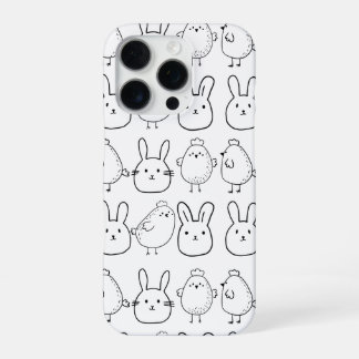 COQUE iPhone 16 PRO CHARMING BUNNIES AND CHICKS ILLUSTRATION