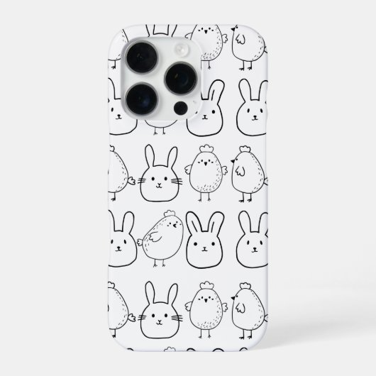 COQUE iPhone 16 PRO CHARMING BUNNIES AND CHICKS ILLUSTRATION (Verso)