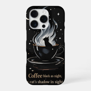 Coque iPhone 16 Pro Chat de café mystique