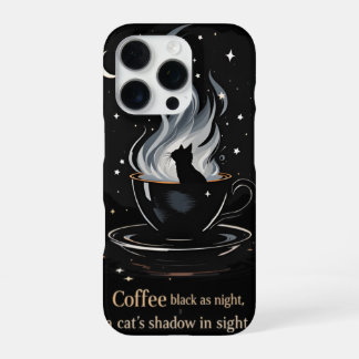 Coque iPhone 16 Pro Chat de café mystique
