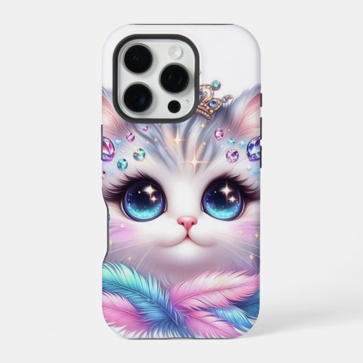 Coque iPhone 16 Pro Chat mignon royal (Verso)