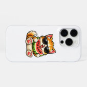 Coque iPhone 16 Pro Chat pastèque cool (Verso Horizontal)