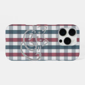 Coque iPhone 16 Pro Chat sur plaque rouge et bleue (Verso Horizontal)