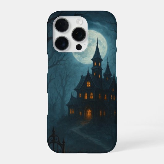 Coque iPhone 16 Pro Château hanté & Misty Moonlight - cas de téléphone (Verso)