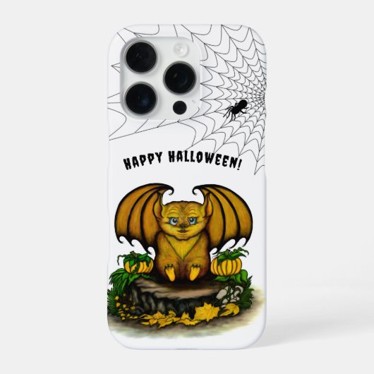 Coque iPhone 16 Pro Chauve-souris mignonne d'Halloween (Verso)