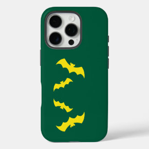 Coque iPhone 16 Pro Chauves-souris jaunes volantes d'Halloween