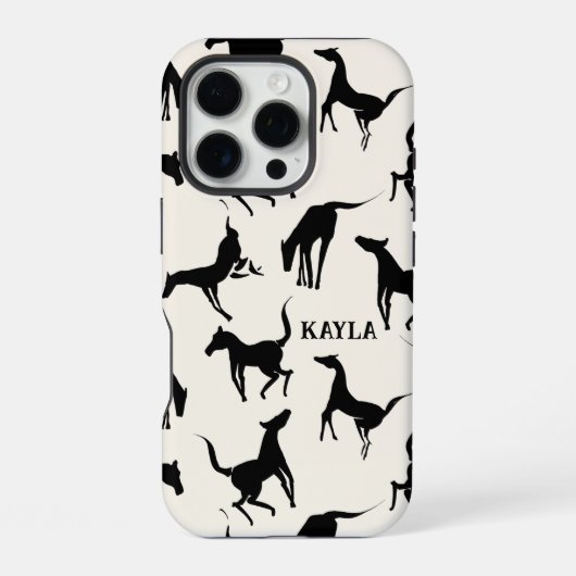 Coque iPhone 16 Pro Chevaux noirs de style occidental (Verso)