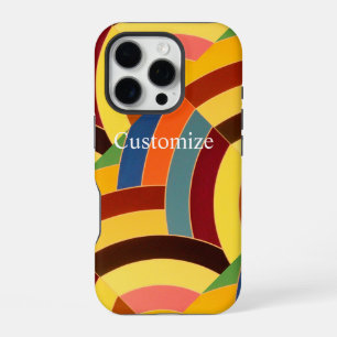 Coque iPhone 16 Pro chevrons multicolores modernes et chics
