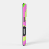 Coque iPhone 16 Pro chevrons rose/lime chic modernes (Côté droit)