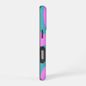 Coque iPhone 16 Pro chevrons rose/vert modernes chic (Côté droit)