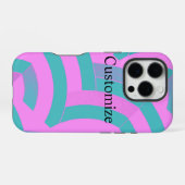 Coque iPhone 16 Pro chevrons rose/vert modernes chic (Verso Horizontal)