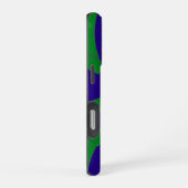 Coque iPhone 16 Pro chevrons vert/bleu chic et moderne (Côté droit)
