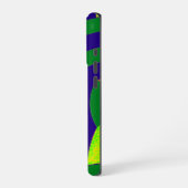Coque iPhone 16 Pro chevrons vert/bleu chic et moderne (Côté gauche)