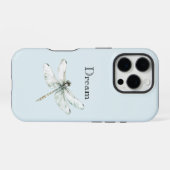 Coque iPhone 16 Pro Chic Blue Dragonfly Dream (Verso Horizontal)