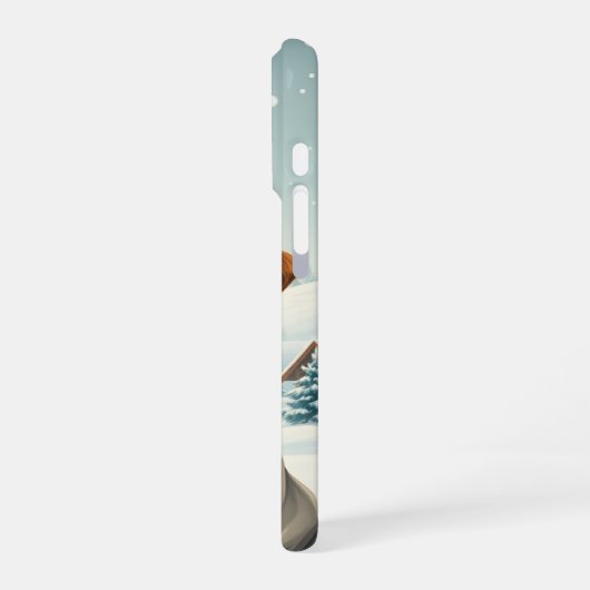 Coque iPhone 16 Pro Chien cool dans l'attirail hivernal et Casquette d (Côté gauche)