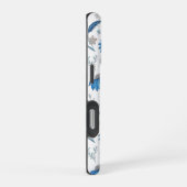 Coque iPhone 16 Pro Chinoiserie Blue Echinacea Pattern (Côté droit)