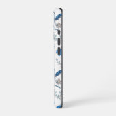 Coque iPhone 16 Pro Chinoiserie Blue Echinacea Pattern (Côté gauche)