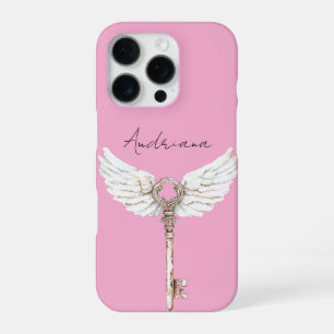 Coque iPhone 16 Pro Clé Plumes d'Ange Blanc
