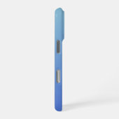 Coque iPhone 16 Pro Cœur à dégradé bleu simple Minimal Script Nom (Côté droit)
