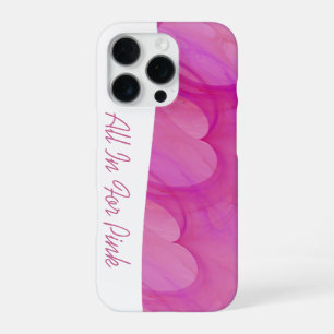Coque iPhone 16 Pro Cœur Abstrait Ligne Rose Soyeux