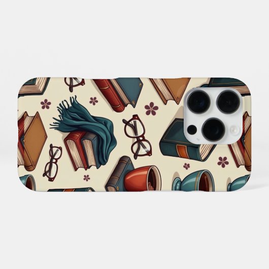 Coque iPhone 16 Pro Coffee&  books collection (Verso Horizontal)