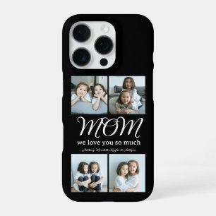Coque iPhone 16 Pro Collage photo Maman Nous Vous Aimons Écriture Mode