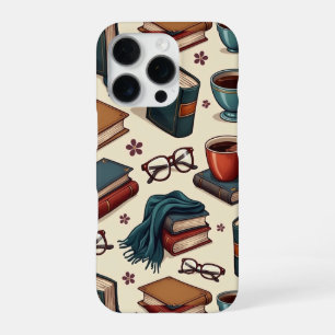 Coque iPhone 16 Pro Collection de café & de livres