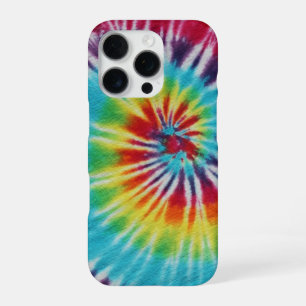 Coque iPhone 16 Pro Coloré Arc-en-ciel tourbillon teinture