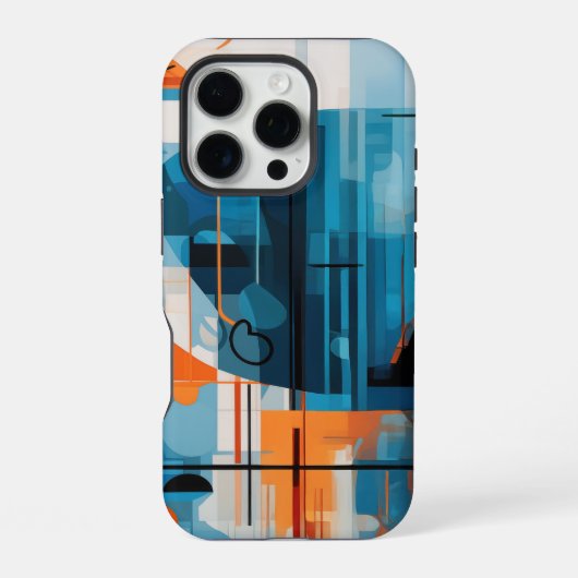 Coque iPhone 16 Pro Composition de formes géométriques abstraites (Verso)