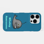 Coque iPhone 16 Pro Conception de baleine drôle et géniale (Verso Horizontal)