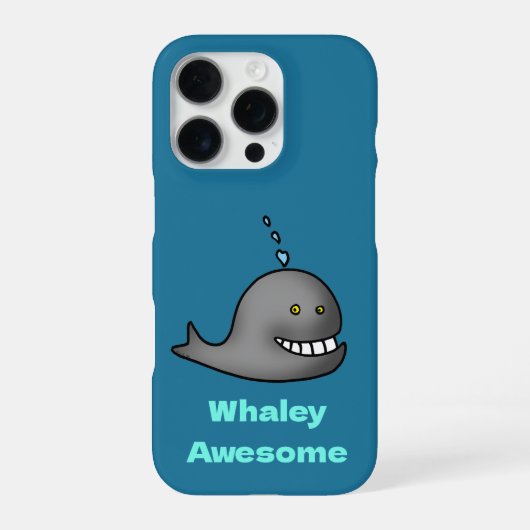 Coque iPhone 16 Pro Conception de baleine drôle et géniale (Verso)