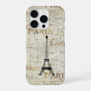 Coque iPhone 16 Pro Conception de carte postale ancienne de la Tour Ei
