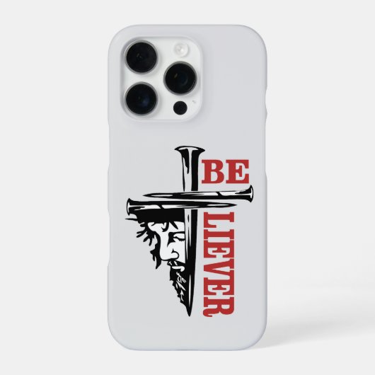 Coque iPhone 16 Pro Conception de clou de croix de Jésus – Puissant Ch (Verso)