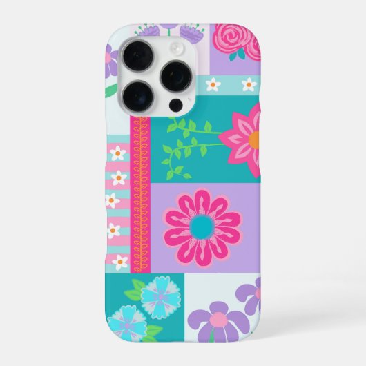 Coque iPhone 16 Pro Conception de fleurs vibrantes en fleurs (Verso)