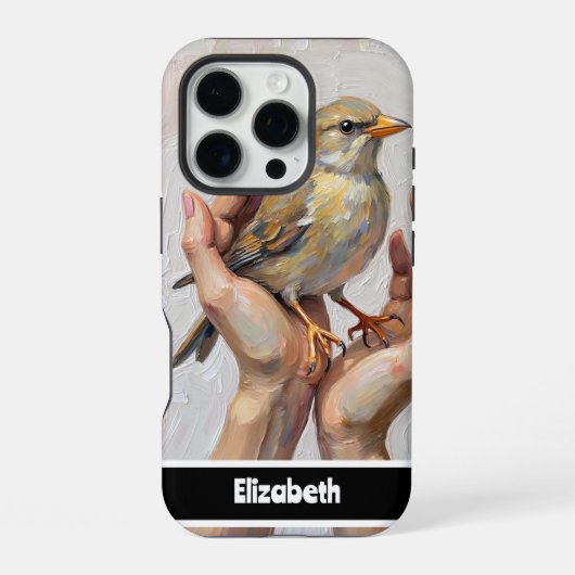 Coque iPhone 16 Pro Conception de moineau délicat (Verso)