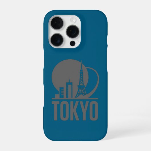 Coque iPhone 16 Pro Conception du cercle Skyline de Tokyo (Verso)