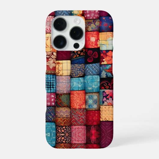 Coque iPhone 16 Pro Conception pour amateurs de patchwork - Art patchw (Verso)