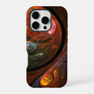 Coque iPhone 16 Pro Connexion fluide Art abstrait cosmique moderne
