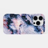Coque iPhone 16 Pro Cool Marbre Texture bleu rose blanc (Verso Horizontal)