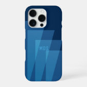 Coque iPhone 16 Pro Cool Motif géométrique bleu coque iphone (Verso)