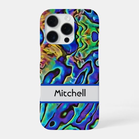 Coque iPhone 16 Pro Coquille de mer abalone iridescente (Verso)