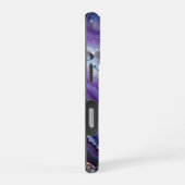 Coque iPhone 16 Pro Coupe d'agate pourpre et bleue (Côté droit)