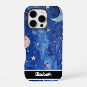 Coque iPhone 16 Pro Couverture téléphonique de nuit céleste personnali