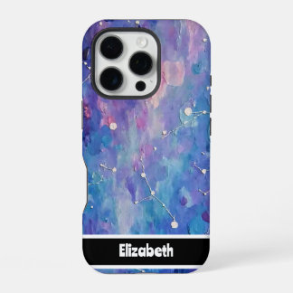 Coque iPhone 16 Pro Couverture téléphonique sur toile cosmique personn