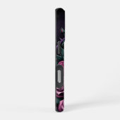 Coque iPhone 16 Pro Crâne gothique avec roses violettes (Côté droit)